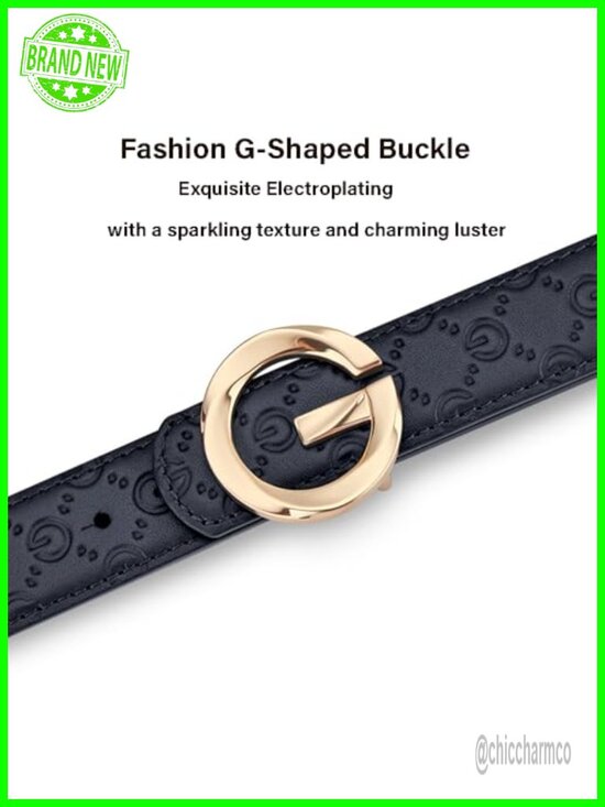 Genuine Leather Belt with Gold Buckle Fashion Retro Adjustable main image 5